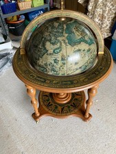 Vintage Wine Bar Antique Globe Drinks Italian Style Minibar Trolley Cabinet Home