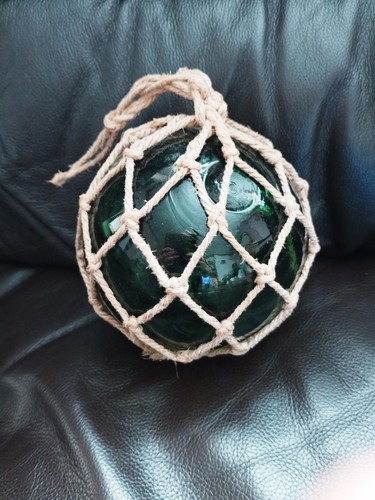 Vintage green glass fishing - vintage,