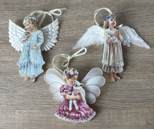 The Bradford Editions Heaven's Little Angels Ornaments x3 Natures Blessings COA