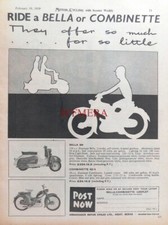 Ambassador BELLA Scooter & COMBINETTE 50cc Moped ADVERT : 1959 Motorcycle Print