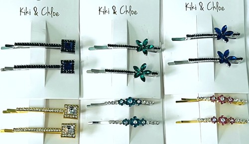 Crystal flower side clip - flower,