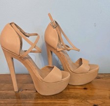 Kurt Geiger Ladies Beige Upper Genuine Leather Nanette Stiletto Shoes UK 4/37