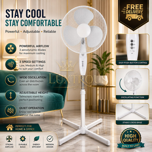 Pedestal fan oscillating 3 - 16",