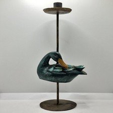 Carved Wooden Duck Candle