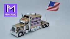 2002 PETERBILT 379 CUSTOM GOLD TRUCK WITH AMERICAN FLAG IXO ALTAYA 1/43