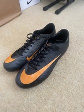 Nike Football Boots Men UK 9 Mercurial Vapor Superfly II FG Black Orange Vintage