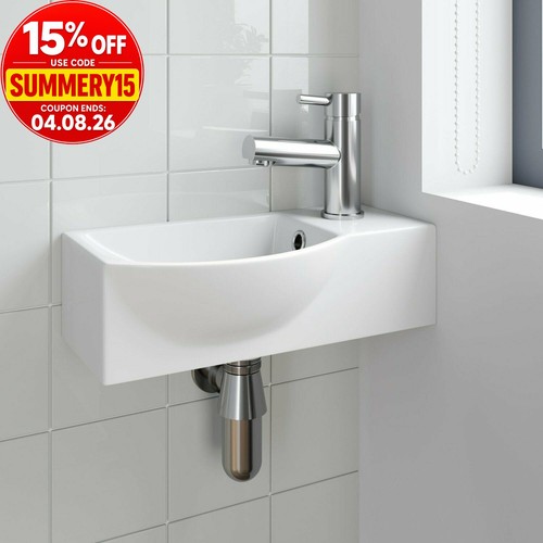 Cloakroom wall hung - hung, basin