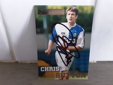 BLACKBURN - CHRIS SUTTON Hand Signed Merlin Prem Gold 97 Football trade card