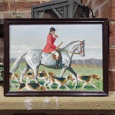 Red Coat Hounds Oil Painting