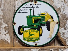 VINTAGE JOHN DEERE PORCELAIN