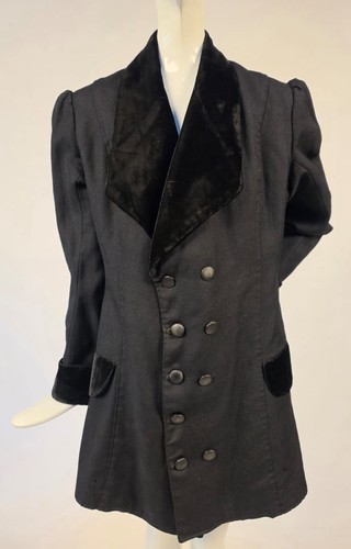 Edwardian black wool walking - edwardian,