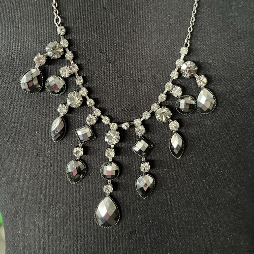 Gun metal chandelier bib - metal,