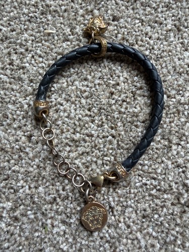 Versace black braided leather - versace,