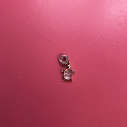 Pink turtle charm - pink,