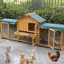 82" XL Wood Rabbit Hutch