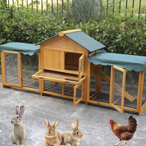 Wood rabbit hutch - xl,