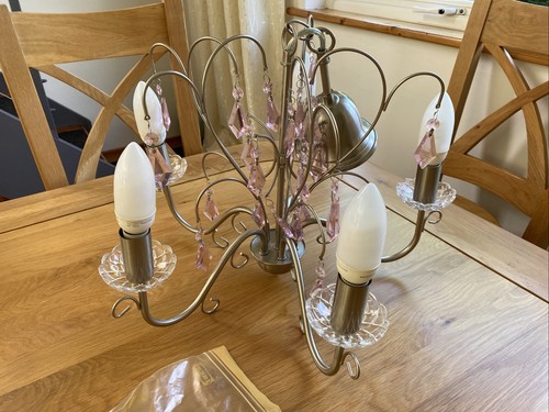 Lovely chandelier with pink - chandelier,