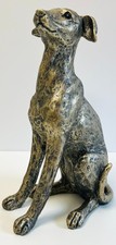 Greyhound Dog Ornament Figurine Decoration Antique Effect Dog Gift 31cm Sitting
