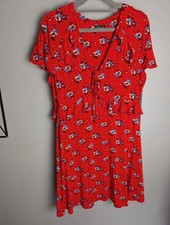 Topshop Red Floral & Polka Dot