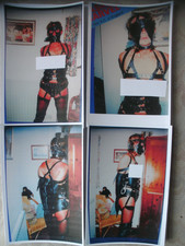 Set of 4 6"x4" Bondage  Pictures. Leather,Gags,Hogtie etc. Unframed.