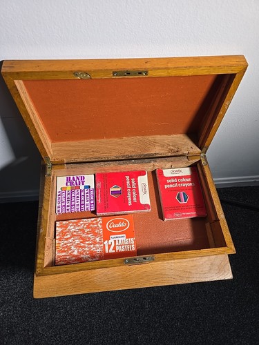 Vintage wooden box - with, old