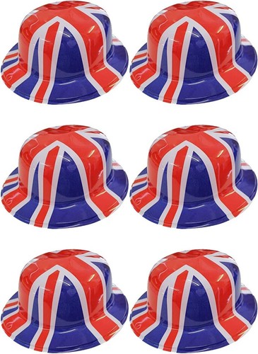 Adult union jack bowler hats - adult,