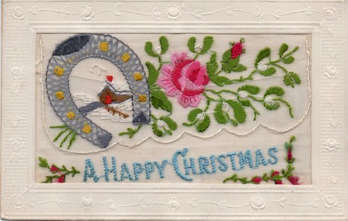 Ww1 patriotic embroidered - embroidered, silk