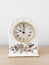 Vintage 1980s Aynsley Clock Pembroke Design Hand Painted Porcelain Mantel Clock
