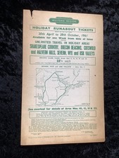 1961 BR Handbill Shakespeare Country Cotswold & Malvern Hills Severn Wye Usk 