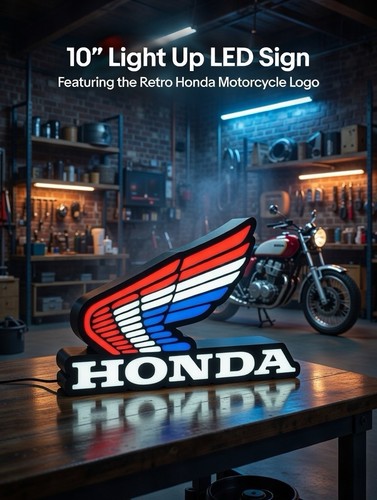 Retro honda motorcycle led - honda,