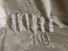 Vintage Christmas Decorations Clear Plastic/Glass Hanging Icicles Tree Decs Xmas
