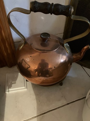 Copper metal kettle antique - metal,
