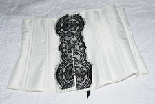 CS - Cream coloured dress basque, BN, XL, ties at rear