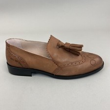 Red or Dead Rod Lyle Tan Slip On Tassel Fringe Loafers Brogue Wingtip Shoes UK4