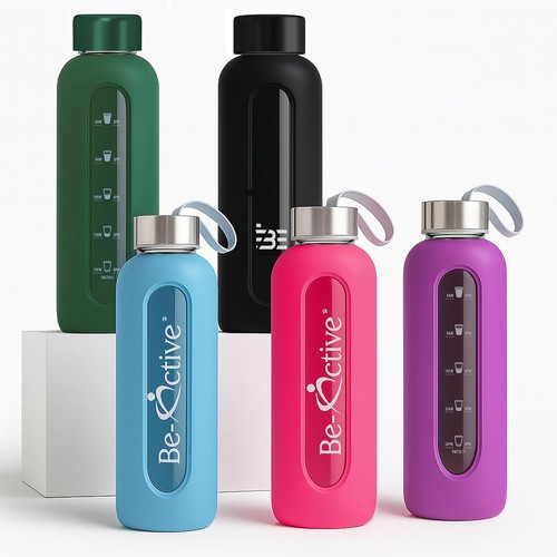 Active glass water bottle - glass,