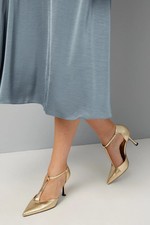 Wallis Gold Court Shoes Womens