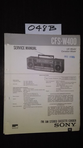 Sony cfs w400 stereo boombox - cfs-w400,