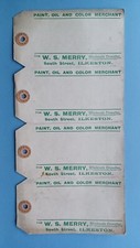 STRIP OF FOUR C1930s PARCEL LABELS W. S. MERRY PAINT MERCHANT SOUTH ST. ILKESTON
