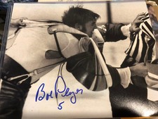 St. Louis BLUES Bob PLAGER #5 SENDS a PUNCH Signed CUSTOM Lab 8X10 Holo & COA