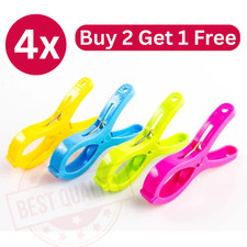 4x Beach Towel Clips Plastic