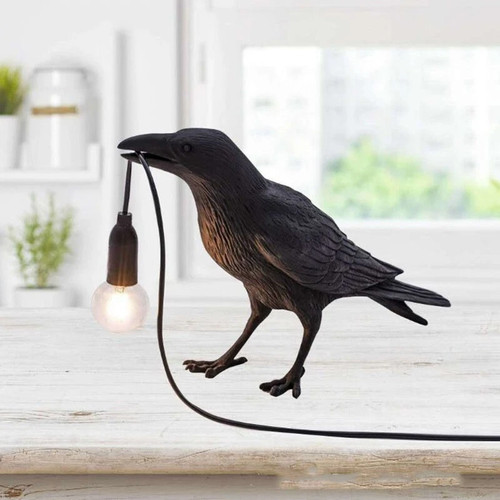 Raven table lamp with bulb - lamp,