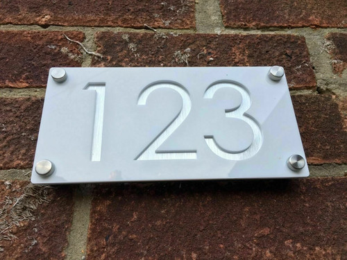 Modern house numbers engraved - modern,
