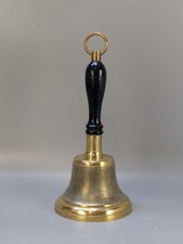 Vintage Large School Bell with wood Handle