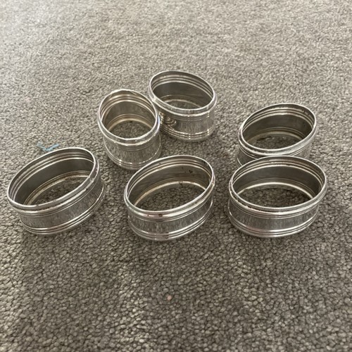 Set six silver napkin rings - set,