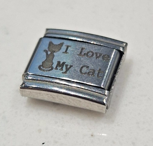 Cat italian charm link - italian, 9mm