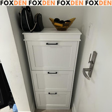 White Narrow Shoe Cabinet