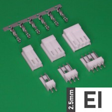 EI 2.5mm Plug + Socket + Crimps 2-4p Connector B2W (AMP-TE EI (BERG) Style)