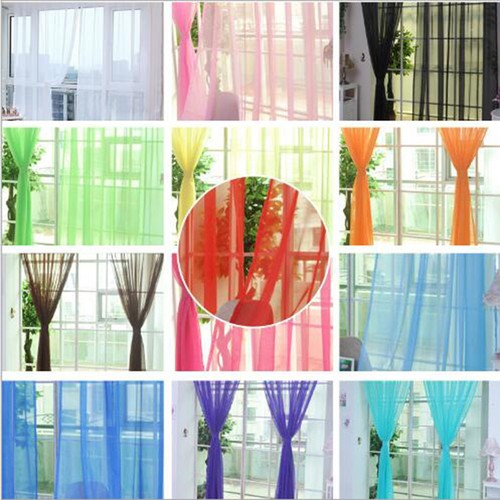 Voile curtains pair - voile,