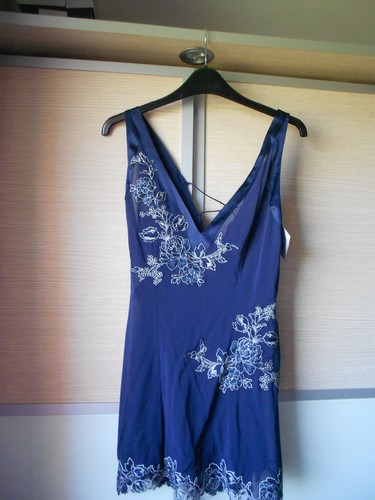 Perla blue peony slip - la,