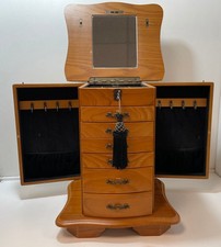 Thomas Pacconi Classics Wooden Jewellery Box with Drawers and Mirror